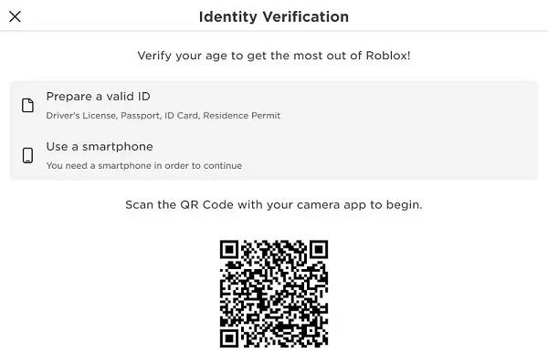 identity verify roblox